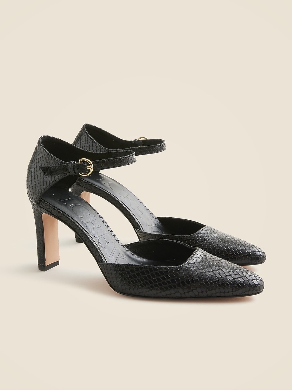 J. Crew Made-in-Spain Jules pumps in snake-embossed leather Size 12